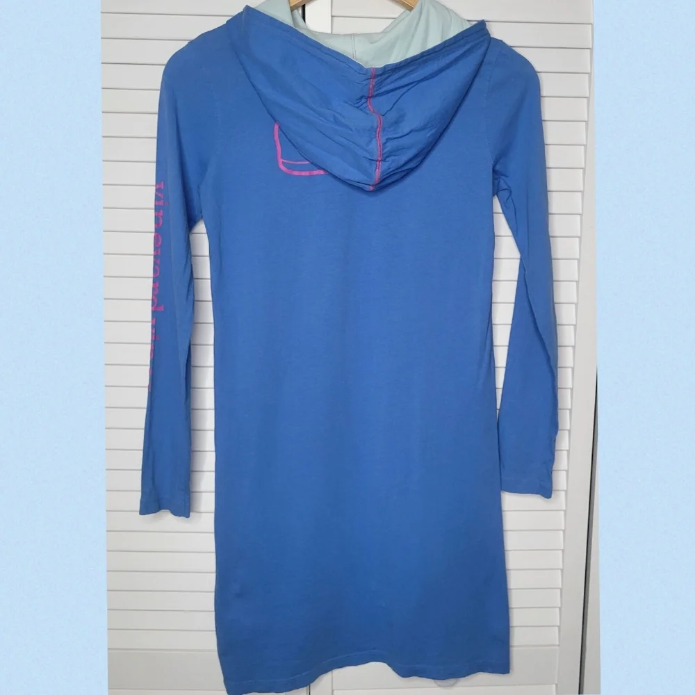 Vineyard Vines Long Sleeve Vintage Whale Hoodie Tee Dress Girls size L (14)